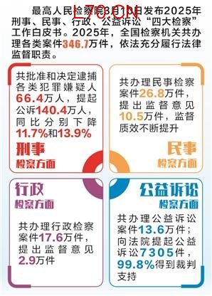 时报数说 | 2025年“四大检察”情况如何？最高检发布白皮书
